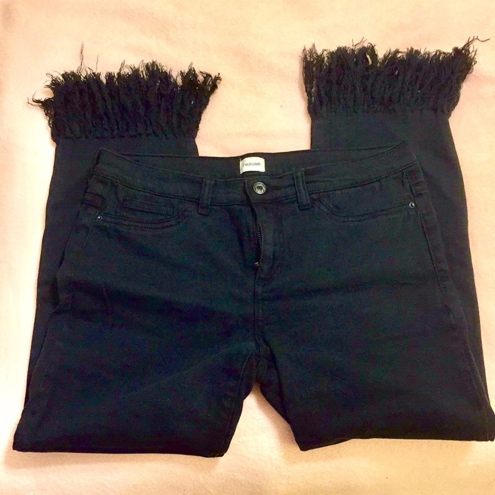 Sneak Peek Black Fringed Jeans